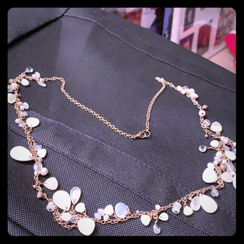 Faux stone and gold necklace